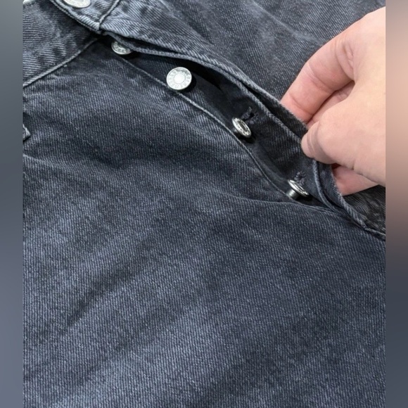 Agolde Wide Leg Baggy Jeans Black Denim Women’s 32х30 12 Opening - Picture 10 of 15